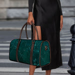 Dark Green Marble Print Duffle Bag