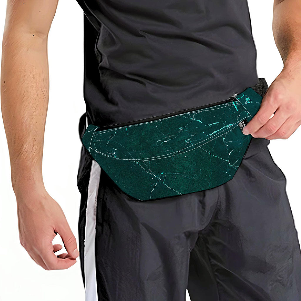 Dark Green Marble Print Fanny Pack
