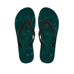 Dark Green Marble Print Flip Flops