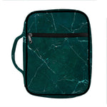 Dark Green Marble Print Front Pocket Bible Bag