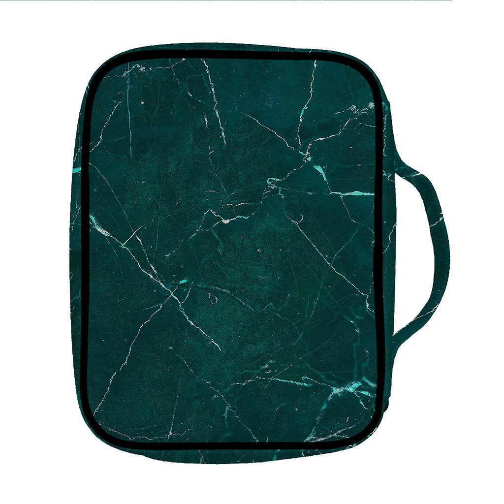 Dark Green Marble Print Front Pocket Bible Bag