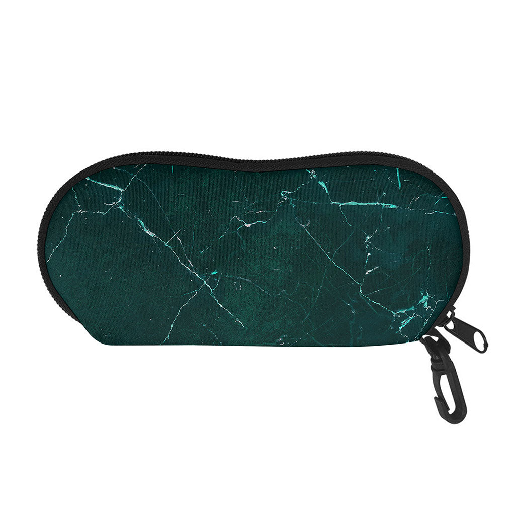 Dark Green Marble Print Glasses Case