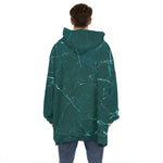 Dark Green Marble Print Hoodie Blanket