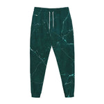 Dark Green Marble Print Jogger Pants