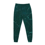 Dark Green Marble Print Jogger Pants