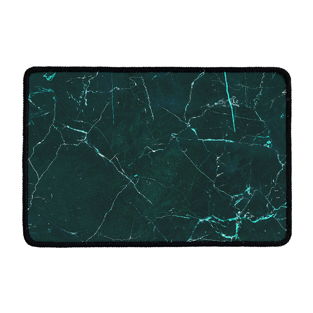 Dark Green Marble Print Kitchen Mat