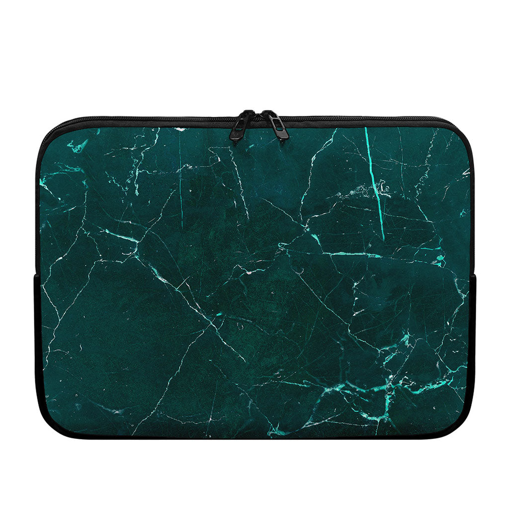 Dark Green Marble Print Laptop Sleeve