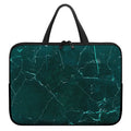 Dark Green Marble Print Laptop Sleeve With Handle