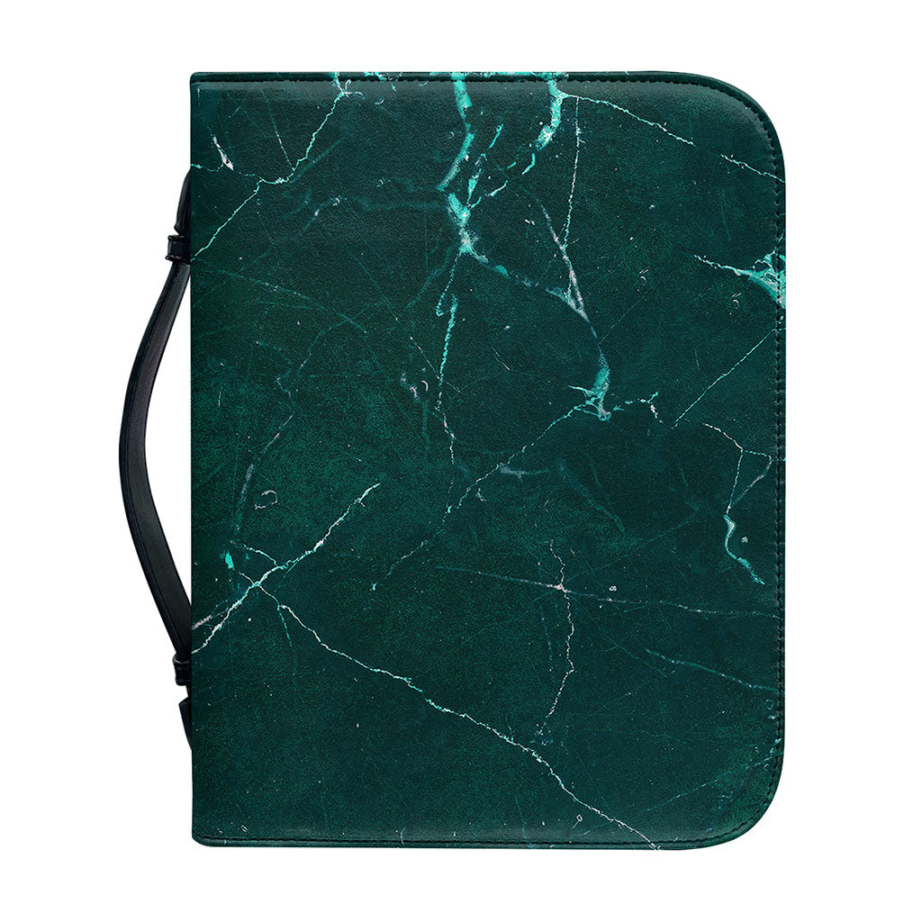 Dark Green Marble Print Leather Bible Cover