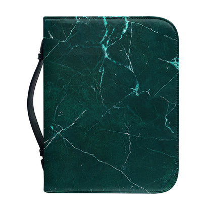 Dark Green Marble Print Leather Bible Cover