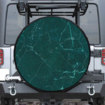 Dark Green Marble Print Leather Spare Tire Cover