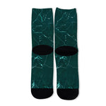 Dark Green Marble Print Long Socks