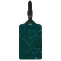 Dark Green Marble Print Luggage Tag