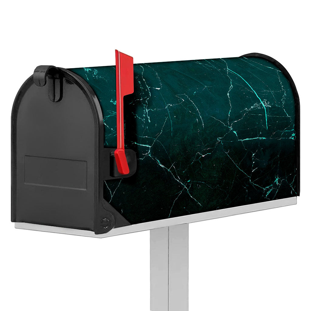 Dark Green Marble Print Mailbox Cover