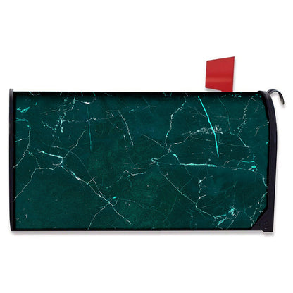 Dark Green Marble Print Mailbox Cover