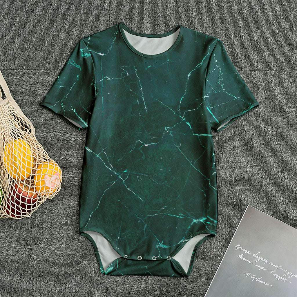 Dark Green Marble Print Men's Bodysuit