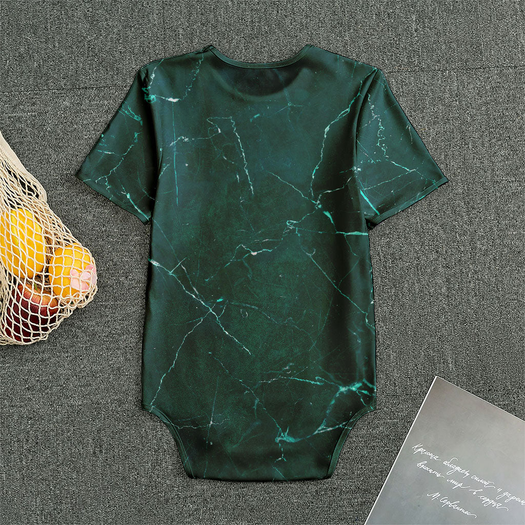 Dark Green Marble Print Men's Bodysuit