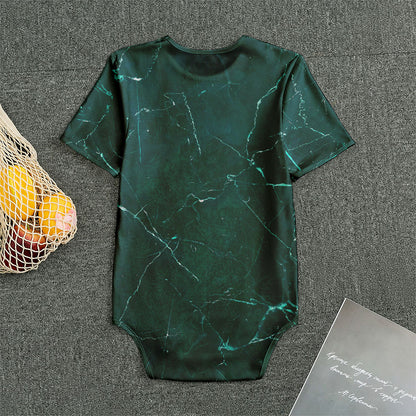 Dark Green Marble Print Men's Bodysuit