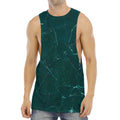 Dark Green Marble Print Men's Muscle Tank Top