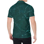 Dark Green Marble Print Men's Shirt