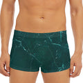 Dark Green Marble Print Men's Short Boxer Briefs