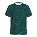 Dark Green Marble Print Men's Athletic T-Shirt