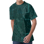 Dark Green Marble Print Men's Velvet T-Shirt