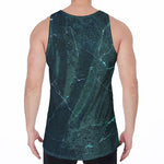 Dark Green Marble Print Men's Velvet Tank Top