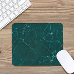 Dark Green Marble Print Mouse Pad