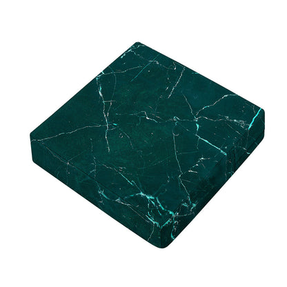 Dark Green Marble Print Outdoor Seat Cushion Cover