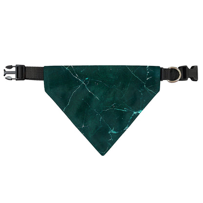 Dark Green Marble Print Over The Collar Dog Bandana