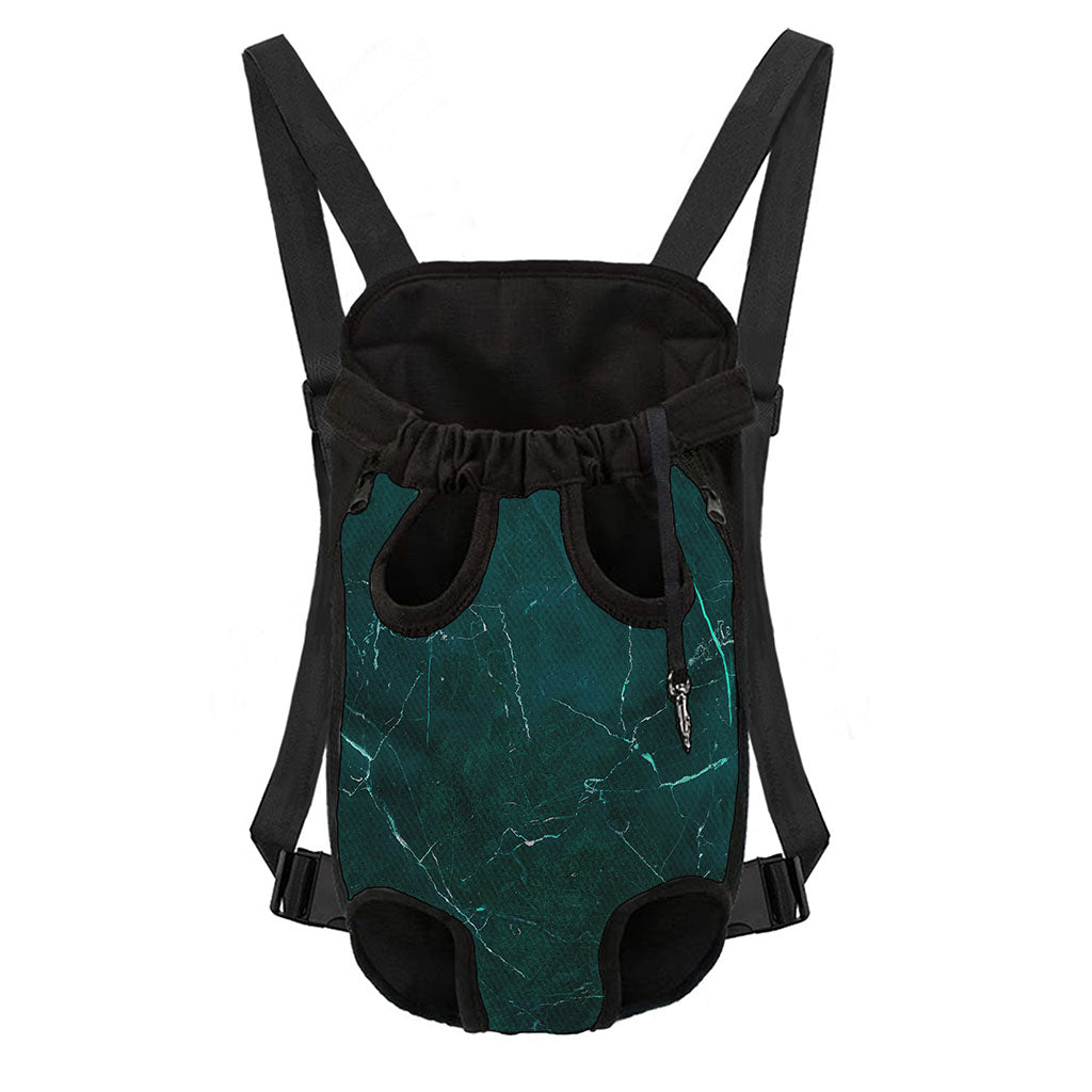 Dark Green Marble Print Pet Carrier Backpack