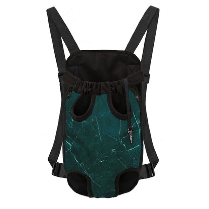 Dark Green Marble Print Pet Carrier Backpack