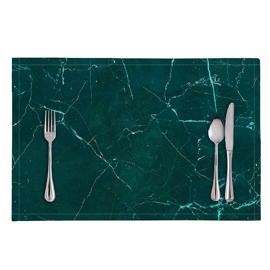Dark Green Marble Print Placemat