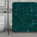 Dark Green Marble Print Polyester Shower Curtain