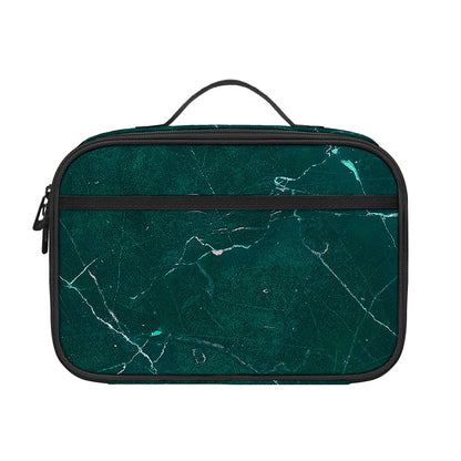 Dark Green Marble Print Portable Lunch Bag