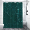 Dark Green Marble Print Premium Shower Curtain