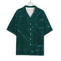 Dark Green Marble Print Rayon Hawaiian Shirt