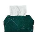 Dark Green Marble Print Rectangle Tissue Box Cover