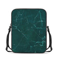 Dark Green Marble Print Rectangular Crossbody Bag