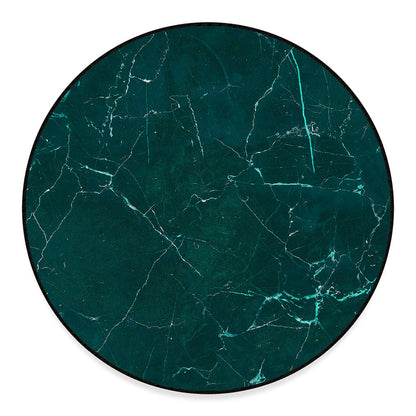 Dark Green Marble Print Round Floor Mat