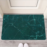 Dark Green Marble Print Rubber Doormat