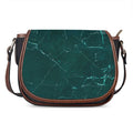 Dark Green Marble Print Saddle Bag