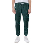 Dark Green Marble Print Scuba Joggers