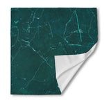 Dark Green Marble Print Silk Bandana