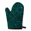 Dark Green Marble Print Single Oven Mitt