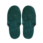 Dark Green Marble Print Slippers