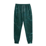 Dark Green Marble Print Sweatpants