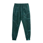 Dark Green Marble Print Sweatpants