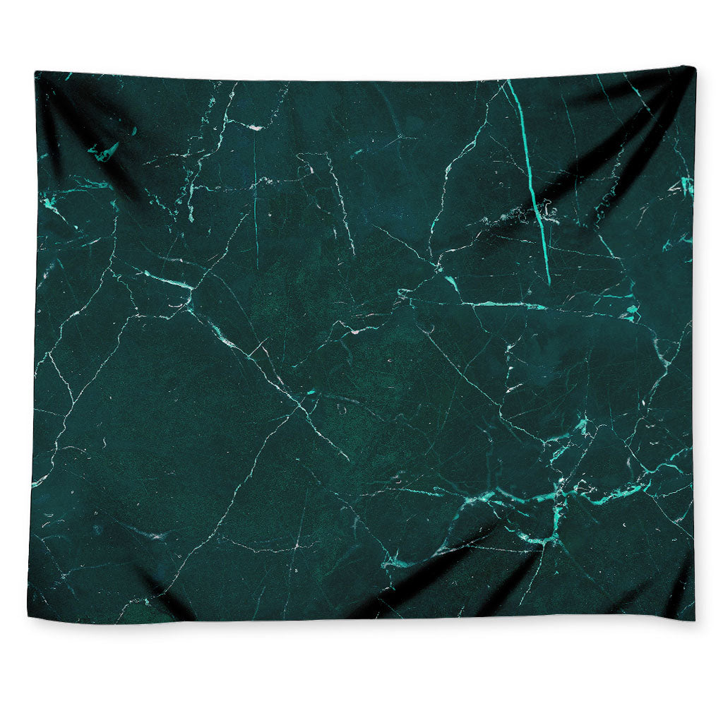 Dark Green Marble Print Tapestry
